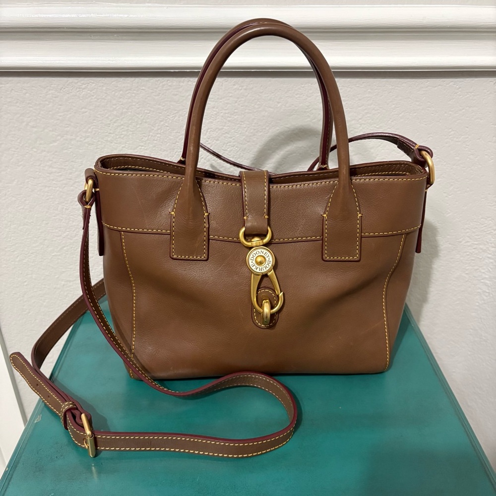 Dooney Bourke Brown Amelie Tote Florentine Vacchetta Leather Tote Shoulder Bag